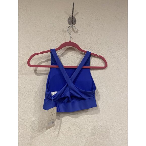 Fabletics Sports Bra Womens Small Blue Ella Shine High Impact Cross Back - Picture 4 of 4